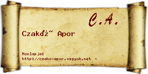 Czakó Apor névjegykártya